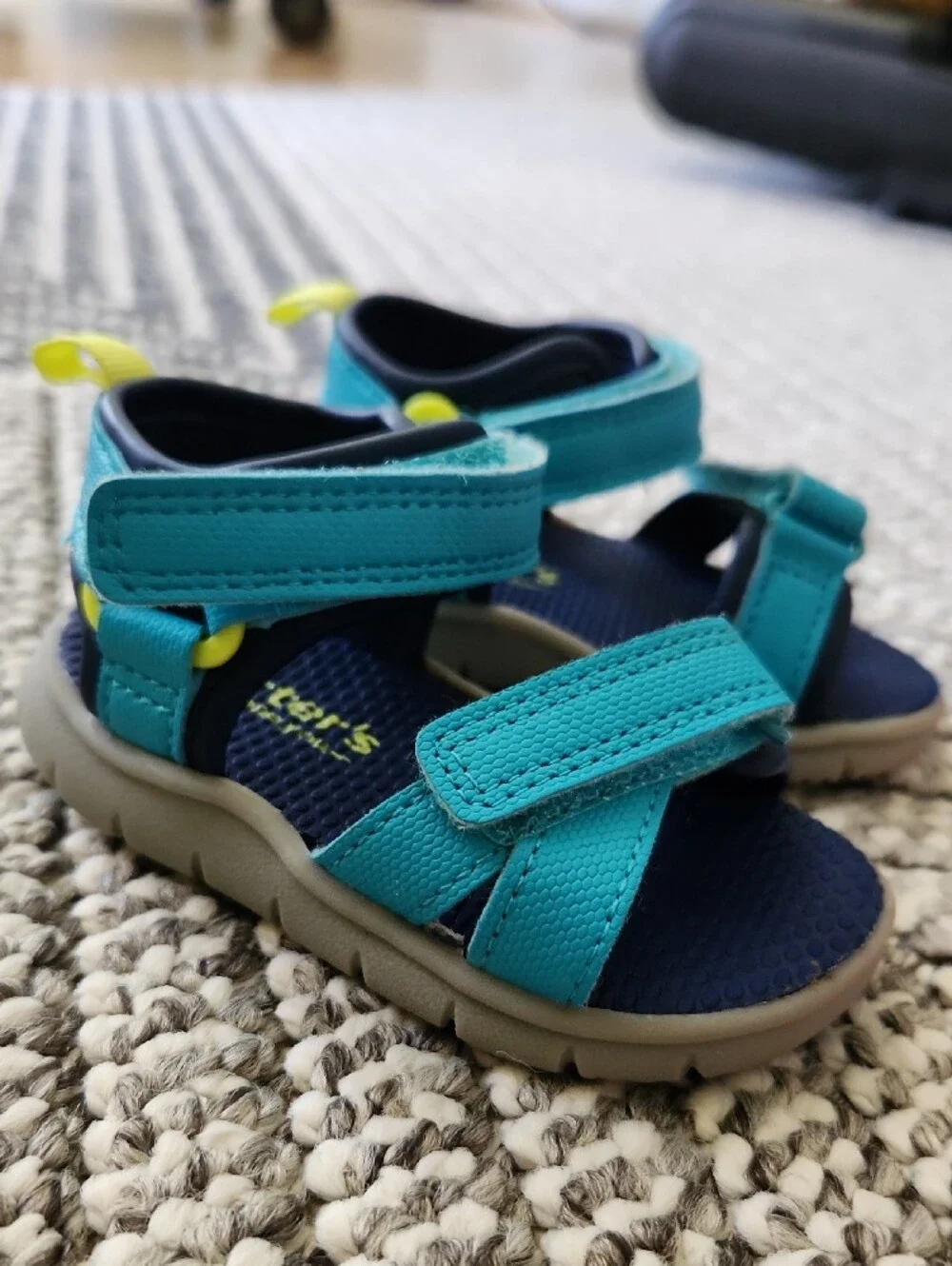 Toddler Size 3 Carter's Teal & Navy Adjustable Comfort Sandals